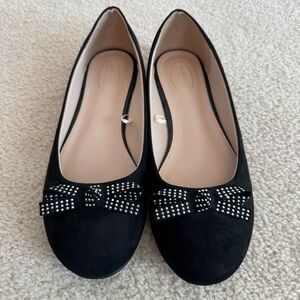 Rhinestone Embellished Flats Round Toe Slip on Comfort Walking Ballet Shoes Sz 9